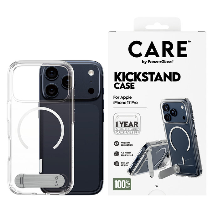 Étui Kickstand pour iPhone 17 Pro, Transparent, PanzerGlass