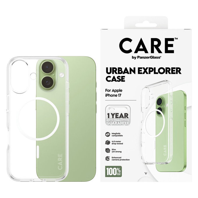 Coque Urban Explorer avec MagSafe pour iPhone 17, Blanc, CARE
