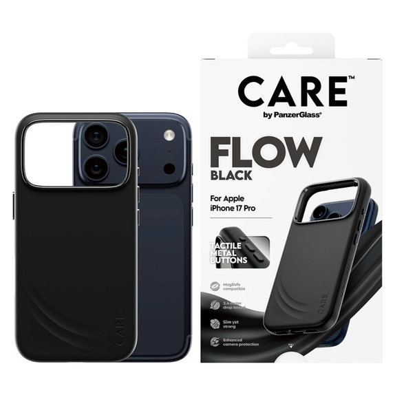 Coque FLOW avec MagSafe pour iPhone 17 Pro, Noir, CARE