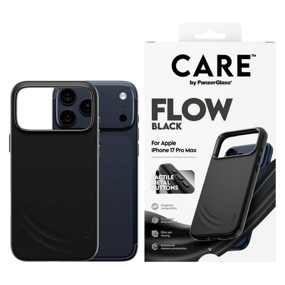 Étui FLOW avec MagSafe pour iPhone 17 Pro Max, noir, PanzerGlass