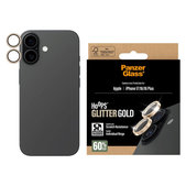 Protection d’objectif photo Hoops pour iPhone 17/16 Plus/16, Glitter Gold, PanzerGlass