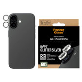 Protection d’objectif photo Hoops pour iPhone 17/16 Plus/16, Glitter Silver, PanzerGlass