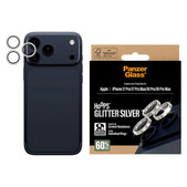 Protection d’objectif photo Hoops pour iPhone 17 Pro Max/17 Pro/16 Pro Max/16 Pro, Glitter Silver, PanzerGlass