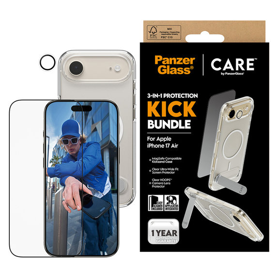 Bundle 3-en-1 Kick pour iPhone Air, PanzerGlass