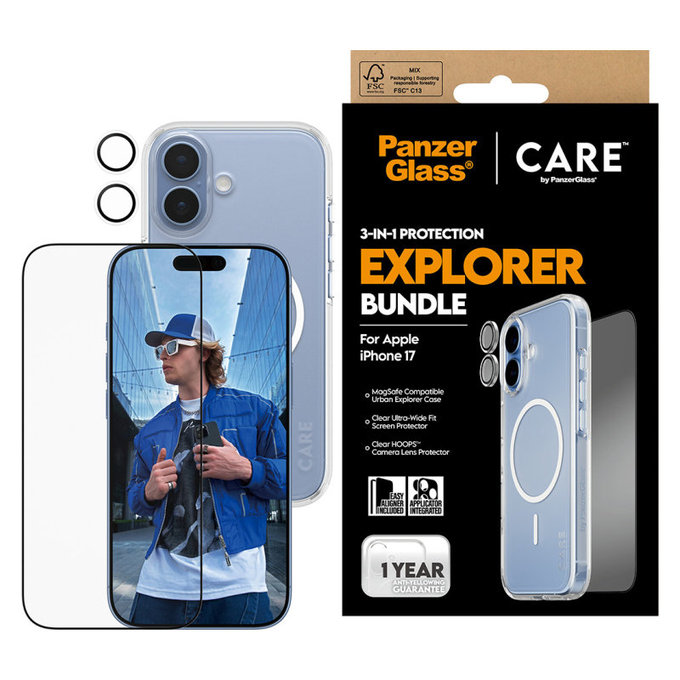 Bundle 3-en-1 Explorer pour iPhone 17, PanzerGlass