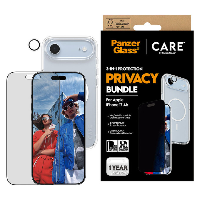 Bundle 3-en-1 Privacy pour iPhone Air, PanzerGlass