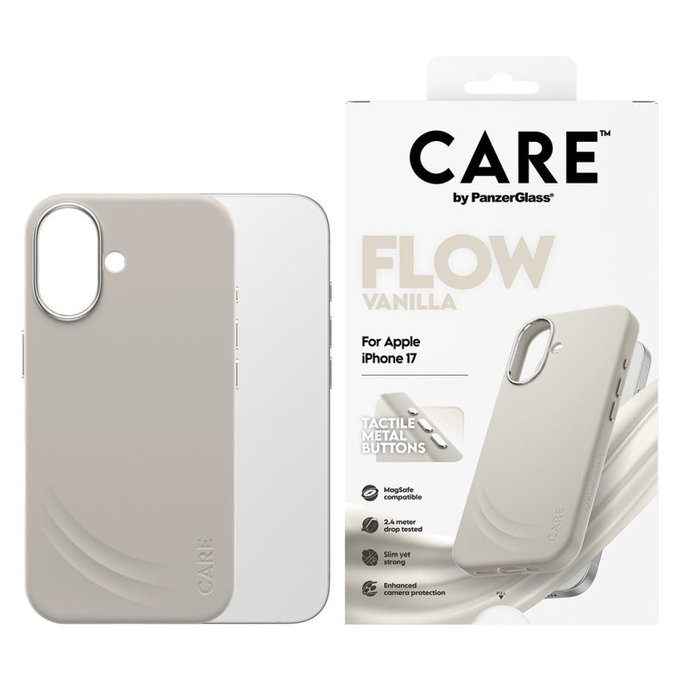 Coque FLOW avec MagSafe pour iPhone 17, Vanilla, CARE