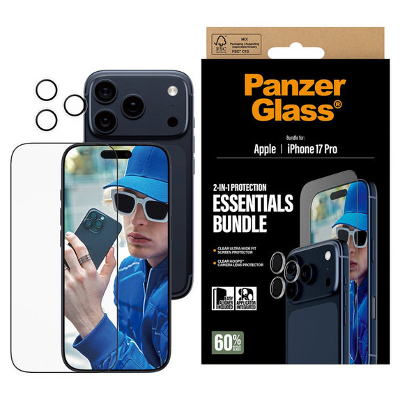 Bundle Essentials 2-en-1 pour iPhone 17 Pro, PanzerGlass