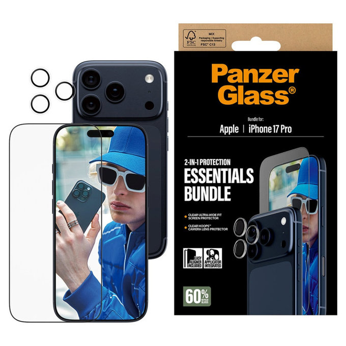 Bundle Essentials 2-en-1 pour iPhone 17 Pro, PanzerGlass