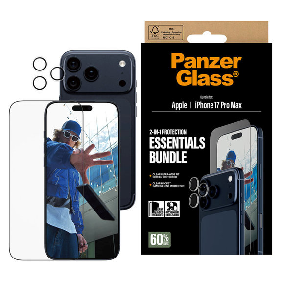 Bundle Essentials 2-en-1 pour iPhone 17 Pro Max, PanzerGlass
