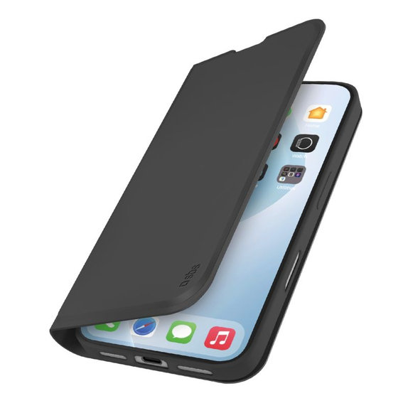 SBS - Housse Book Wallet Smooth pour iPhone 17 Air, noir