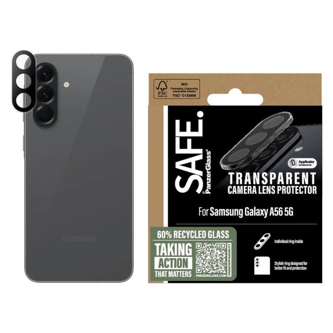 Protection d’objectif photo pour Samsung A56 5G, Transparent, SAFE