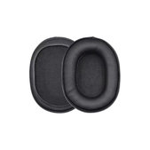 Coussinets de rechange pour Audio-Technica ATH-MSR7, ATH-M50x, Mousse à mémoire + Cuir, Noires, 1 Paire
