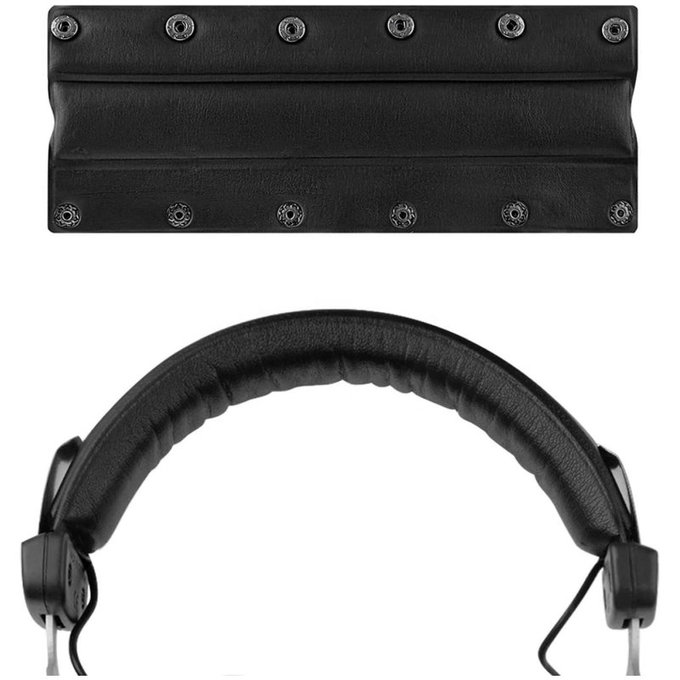 Headband de rechange pour Beyerdynamic DT770, DT860, DT880, DT990, Mousse à mémoire + cuir PU, Noires, 1 Paire