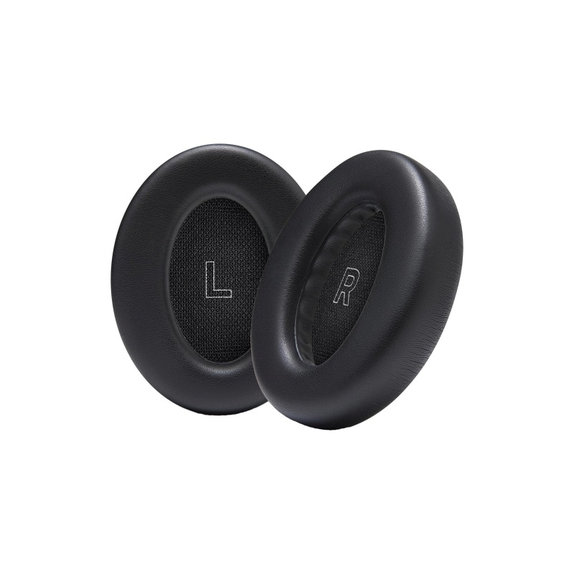 Coussinets de rechange pour Bose QC Ultra, Mousse à mémoire + Cuir, Noires, 1 Paire
