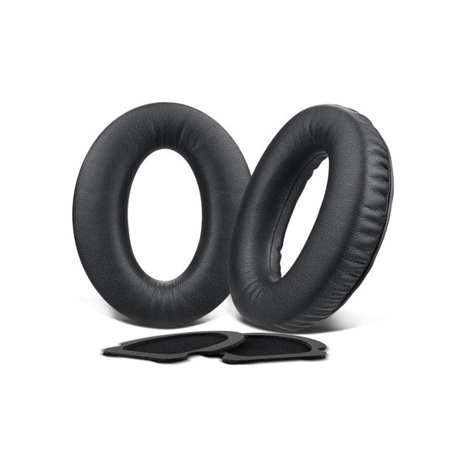 Coussinets de rechange pour Bose Aviation A10, A20, Mousse à mémoire + cuir PU, Noires, 1 Paire