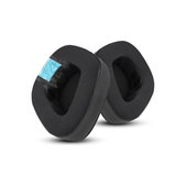 Coussinets de rechange pour Corsair Void RGB Pro, Mousse à mémoire + en Textil, Noires, Gel Rafraîchissant, 1 Paire