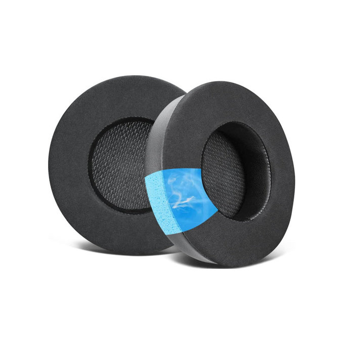 Coussinets de rechange pour Corsair Virtuoso RGB, Mousse à mémoire + en Textil, Noires, Gel Rafraîchissant, 1 Paire
