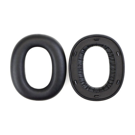 Coussinets de rechange pour Edifier W860NB Pro, WH950NB, Mousse à mémoire + cuir PU, Noires, 1 Paire