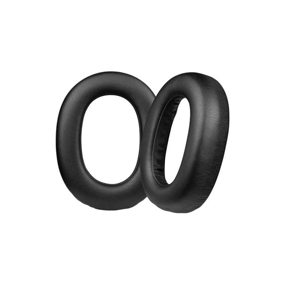 Coussinets de rechange pour Jabra Elite 85H, Mousse à mémoire + cuir PU, Noires, 1 Paire