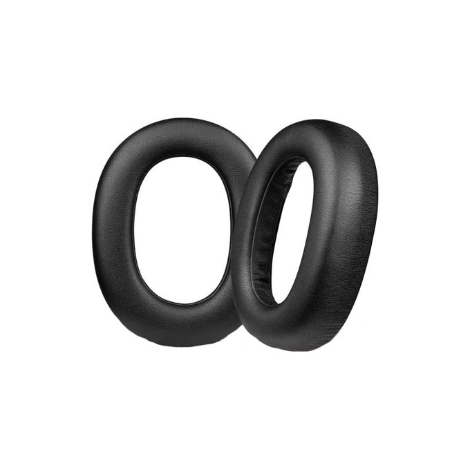 Coussinets de rechange pour Jabra Elite 85H, Mousse à mémoire + cuir PU, Noires, 1 Paire