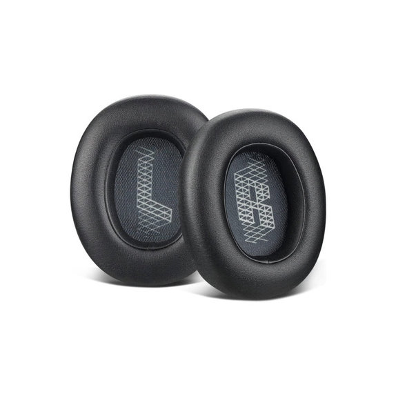 Coussinets de rechange pour JBL Live 650BTNC, E65, Mousse à mémoire + cuir PU, Noires, 1 Paire