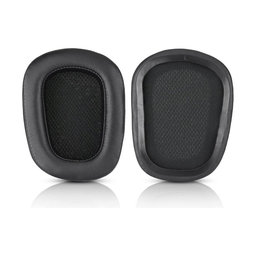 Coussinets de rechange pour Logitech G633 Artemis, G933 Artemis, Mousse à mémoire + Cuir, Noires, 1 Paire