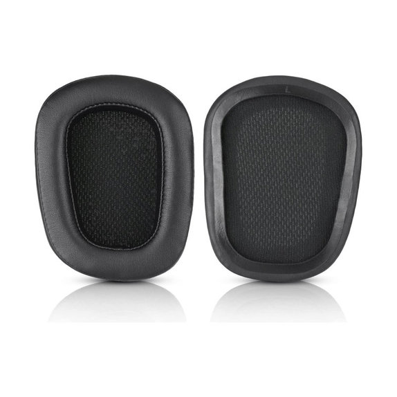Coussinets de rechange pour Logitech G633 Artemis, G933 Artemis, Mousse à mémoire + Cuir, Noires, 1 Paire