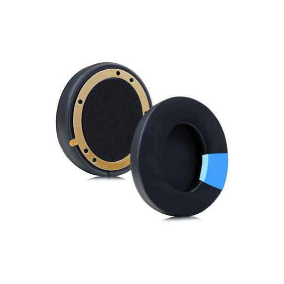 Coussinets de rechange pour Beats Studio Pro, Mousse à mémoire + en Textile + Cuir, Noires, Gel Rafraîchissant, 1 Paire