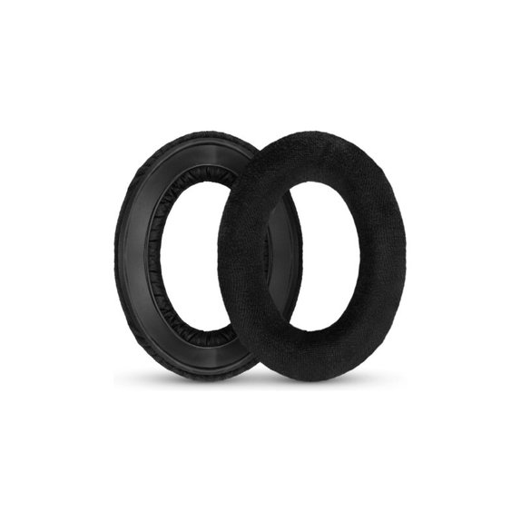 Coussinets de rechange pour Sennheiser HD545, HD600, HD650, Mousse à mémoire + en Textil, Noires, 1 Paire