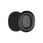 Coussinets de rechange pour Sony WH-1000XM5, Mousse à mémoire + Cuir, Noires, 1 Paire