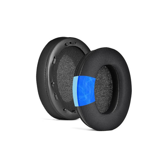 Coussinets de rechange pour Sony WH-1000XM3, Mousse à mémoire + en Textil + Cuir, Noires, Gel Rafraîchissant, 1 Paire