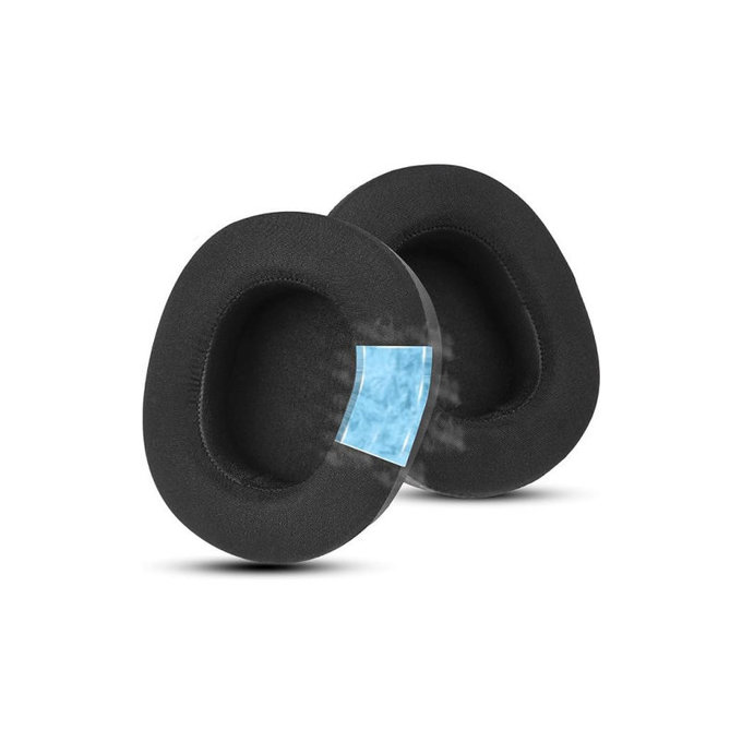 Coussinets de rechange pour Steelseries Nova Pro, Mousse à mémoire + en Textil, Noires, Gel Rafraîchissant, 1 Paire