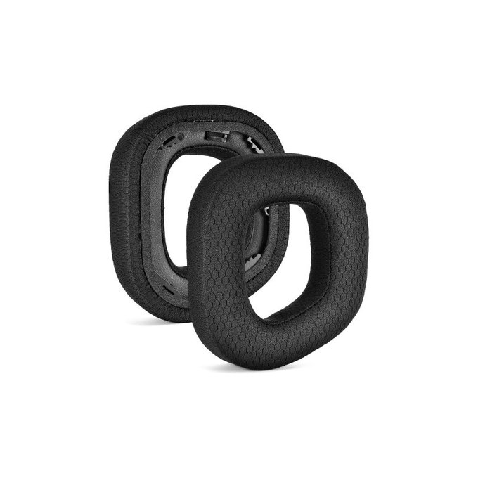 Coussinets de rechange pour Corsair HS80, Mousse à mémoire + en Velours, Noires, 1 Paire