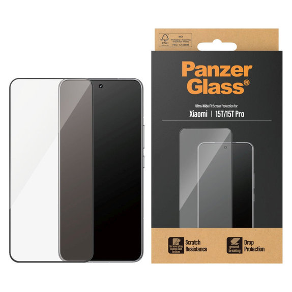 Verre trempé UWF pour Xiaomi 15T/15T Pro, Noir, PanzerGlass
