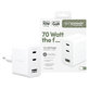 Adaptateur de voyage Grand Prix 2x USB-C/USB-A, GaN, 70 W PD, Blanc argenté, empower