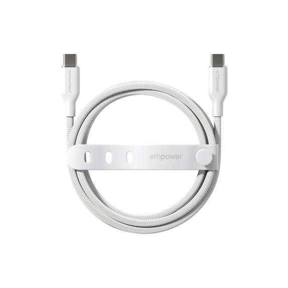 Câble USB-C, 60 W, Racing, 2 m, Blanc argenté, empower