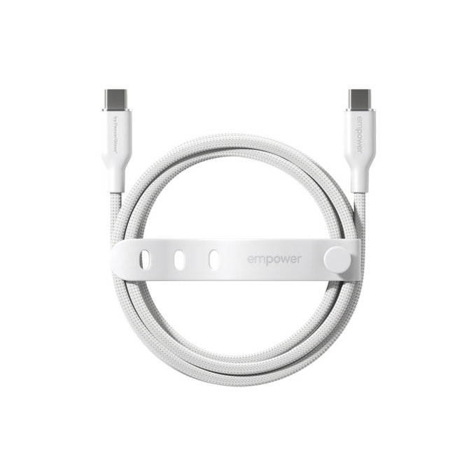 Câble USB-C, 60 W, Racing, 2 m, Blanc argenté, empower
