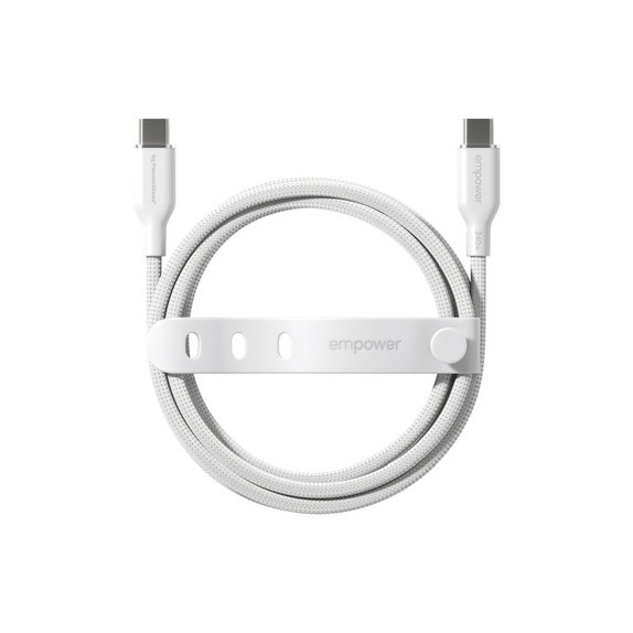 Câble USB-C, 240 W, Racing, 2 m, Blanc argenté, empower