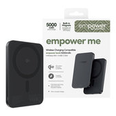 PowerBank sans fil 5000 mAh, 20 W, compatible avec MagSafe, Qi2/USB-C, Space Black, empower