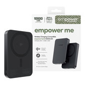 PowerBank sans fil 10000 mAh, 20 W, compatible avec MagSafe, Qi2/USB-C, Space Black, empower