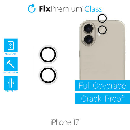 FixPremium Glass - Verre Trempé Caméra Arrière sans Cadre pour iPhone 17