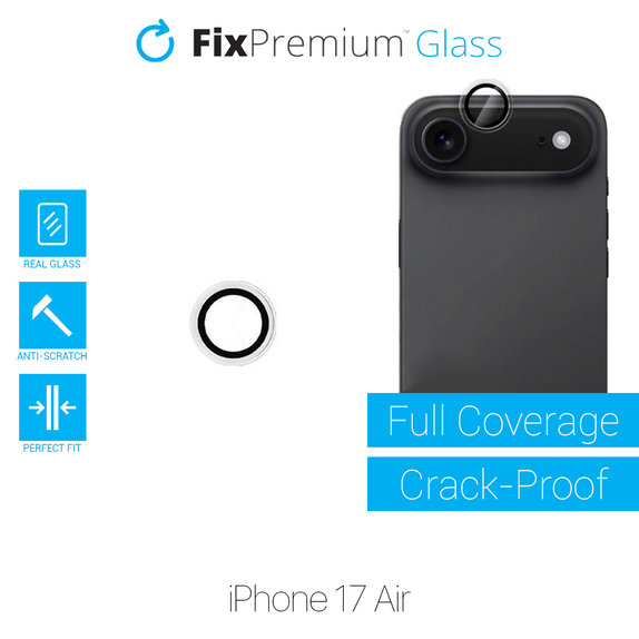 FixPremium Glass - Verre Trempé Caméra Arrière sans Cadre pour iPhone 17 Air