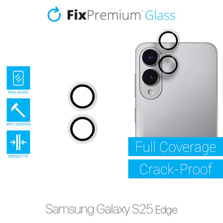 FixPremium Glass - Verre Trempé Caméra Arrière sans Cadre pour Samsung S25 Edge