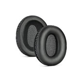 Coussinets de rechange pour Audio-Technica ANC500BT, Mousse à mémoire + cuir PU, Noires, 1 Paire