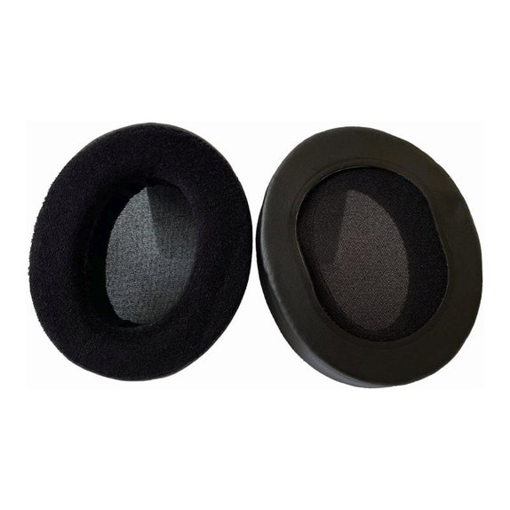Coussinets de rechange pour Audio-Technica ATH-M50X, M50XBT, M40X, MSR7, Mousse à mémoire + cuir PU + suède, Noires, 1 Paire