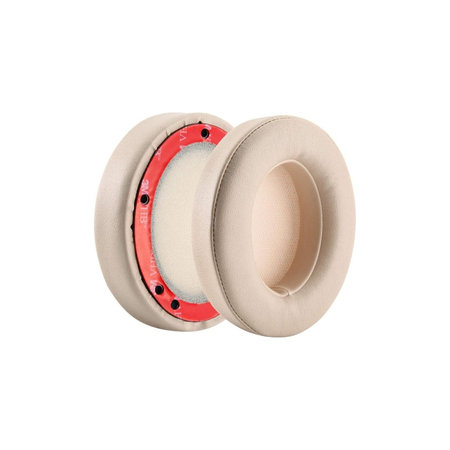 Coussinets de rechange pour Beats Studio 2.0 et 3.0, Mousse à mémoire + cuir PU, Beiges, 1 Paire