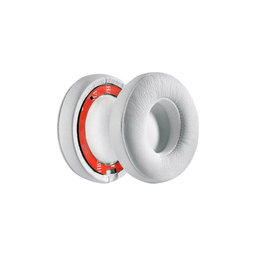 Coussinets de rechange pour Beats Solo 4, Mousse à mémoire + cuir PU, Blanches, 1 Paire