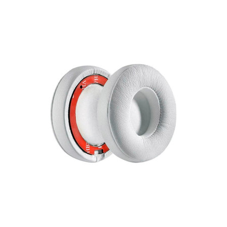 Coussinets de rechange pour Beats Solo 4, Mousse à mémoire + cuir PU, Blanches, 1 Paire