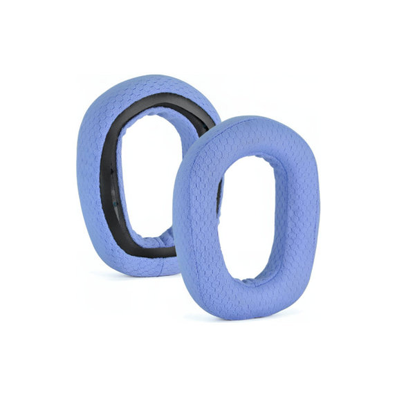 Coussinets de rechange pour Logitech G435, Mousse à mémoire + Textile, Bleues, 1 Paire